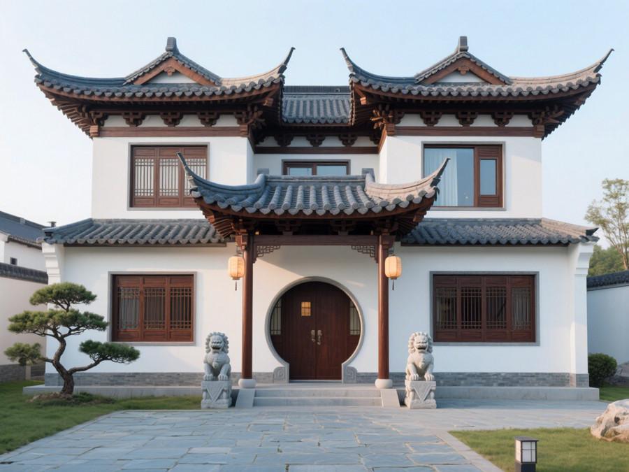 在新加坡搭建的中式風(fēng)格的輕鋼別墅